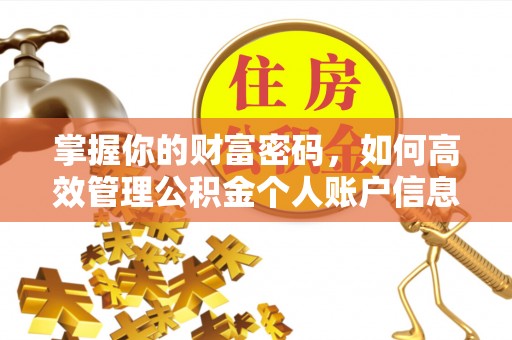 黄陂掌握你的财富密码，如何高效管理公积金个人账户信息