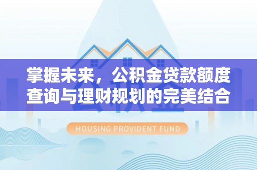 黄陂掌握未来，公积金贷款额度查询与理财规划的完美结合