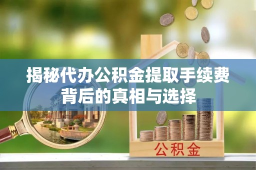 黄陂揭秘代办公积金提取手续费背后的真相与选择