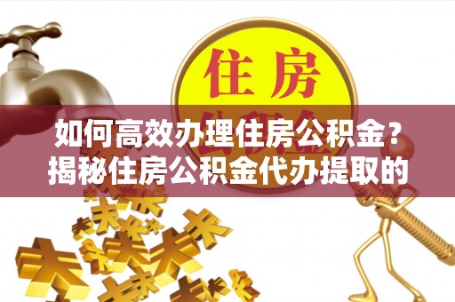 黄陂如何高效办理住房公积金？揭秘住房公积金代办提取的全流程与优势