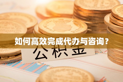 黄陂如何高效完成代办与咨询？